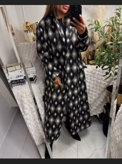 Płaszcz Lumi z motywem rombów – Miss City Official